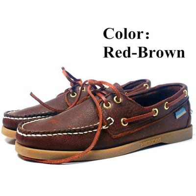 Chaussures bateau classiques en cuir véritable pour homme et femme, mocassins de grande taille, bleu marine, noir et marron, A047 42 black