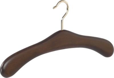 De Kledinghanger Gigant - Garderobehanger - Jassenhanger - 506-52 - 24 Stuks - Bruin - Walnoten Gebeitst - Beukenhout - Messinghaak - 45 cm - Kledinghanger - Kleerhanger (506_52_08M/24)