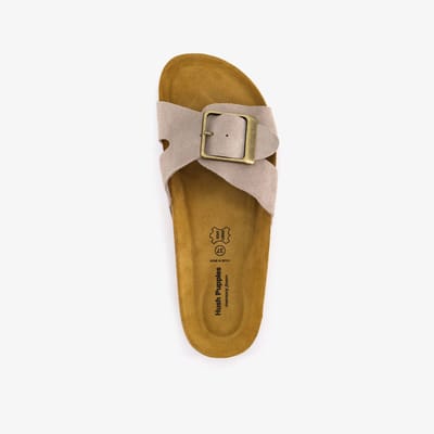 Hush Puppies suède dames slippers beige - Maat 38 - Echt leer