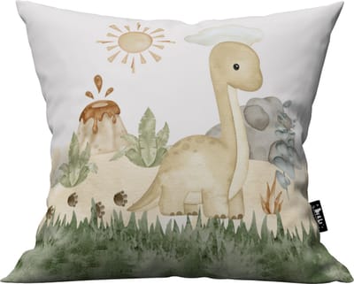 Kussen dino lange nek-sauropod-Kinderkamer decoratie-Kinderkamer accessoires-babykamer-Kussen incl binnen kussen-maat 40x40