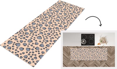 Keukenloper - Loper keuken - Schelpen - Strand - Patronen - 150x50 cm - Keukenloper vinyl