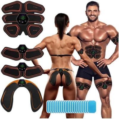 CLVP® Buikspiertrainers Elektrisch - Hometrainer Afvallen - Fitness - Zwart en Oranje