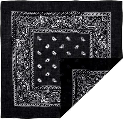 Bandana - Paisley - Boeren zakdoek - Vierkante sjaal - 54x54 cm - Hoofdband - Carnaval accessoire - Cowboy zakdoek - HipHop - 100% katoen - Zwart - Jonyx
