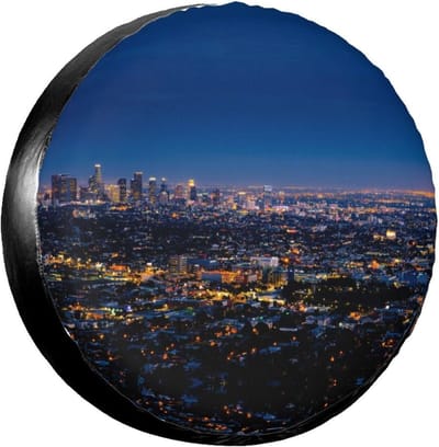 Reserveband Hoes - Wiel Beschermer - Banden Transport - Waterdicht Stofbestendig - Universele Pasvorm - Los Angeles Sky