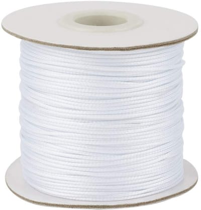 Dailygoods - Gewoven Polyester Koord - DIY Sieraden Maken - 85 Meter - Wit - Macramé Touw - Handig voor Creatieve Projecten - 1mm Dikte