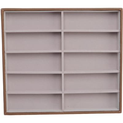 Zonnebrillen Displaybak PU Houtnerf Zonnebrillen Opbergkoffer voor Thuis Brillenwinkel 10 Vakken gray