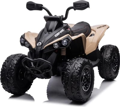 Can-Am Renegade Elektrische Kinderquad 3 tot 7 jaar – Officieel Gelicentieerd 4x4 Accuvoertuig met Vierwielaandrijving & Schokdempers – Li-ion Quad met Bluetooth, Veiligheidsgordel & EVA Banden – Khaki
