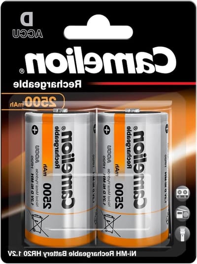 Oplaadbare Batterijen - Accu's - Apparaten Voeden - Tot 1000 keer oplaadbaar - 2 stuks D - Zwart