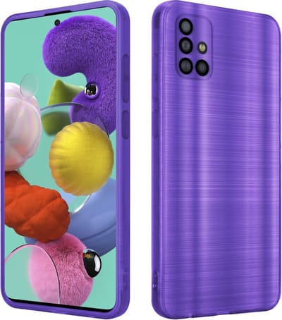 Cadorabo Hoesje geschikt voor Samsung Galaxy A51 4G / M40s in Brushed Paars - Beschermhoes Case Cover van flexibel TPU silicone in Brushed design