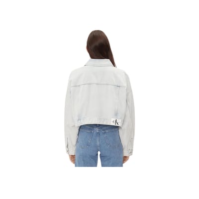 Calvin Klein Casual Los Kortmouwig Denim Jack Damesjassen Licht J20J222874-1AA XL white