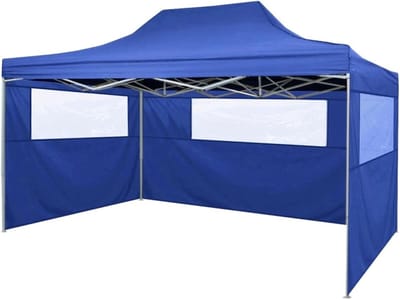 Vouwtent met zijwanden - Partytent paviljoen - Feesten organiseren - Waterdicht uv-bestendig dak - 3 x 45 meter - Blauw