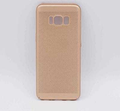 Geschikt voor Samsung Galaxy S8 – hoes, cover – TPU – metaal gaas look – goud