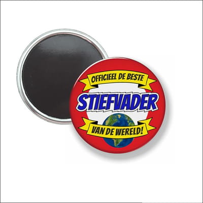Button Met Magneet 58 MM - Officieel De Beste Stiefvader Van De Wereld - NIET VOOR KLEDING