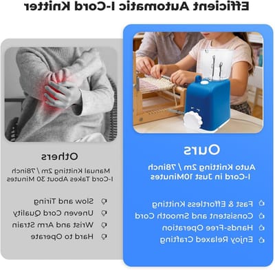 Elektrische Breimachine voor Decoratieve Koorden, Automatisch Breien, DIY Haakprojecten voor Volwassenen en Beginners (Blauw)