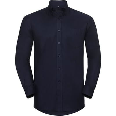 Russell Collectie Heren Lange Mouw Easy Care Oxford Shirt (Heldere marine)