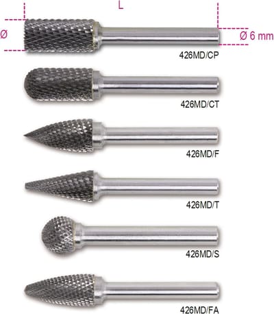 Beta 426MD/S8 Serie - Roterende Vijl - Kogelvormig - Widia - 8x6,4mm