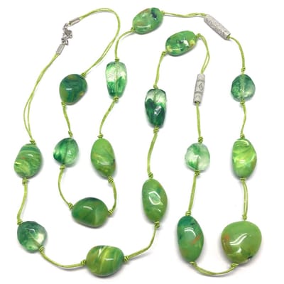Behave - Lange kralen ketting - Groen - 130 cm