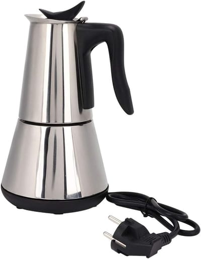 Elektrische Koffiemaker - Percolator Mokkapot - Verse Koffie - Klassiek Design - 300ml Capaciteit - Zilver