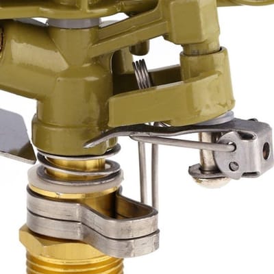 Robuuste messing impact sproeier met verstelbare waterstraal, 0 tot 360 graden, ideaal voor irrigatie en tuinbewatering, 1/2 inch aansluiting