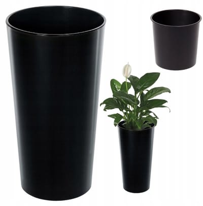 Lamela Lilia Pot Zwart Hoogglans 25x47cm met Inzetstuk