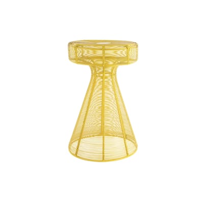 Leitmotiv Bijzettafel Cuerda Corcho - Goudgeel - 30.5x30.5x46.5cm - Modern