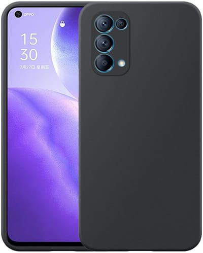 Geschikt voor Oppo Reno 5 5G Telefoonhoesje Zwart Flexibel Siliconen TPU hoesje - Flexible Back Cover Case Siliconen TPU - Zwart - Smartphonica geschikt voor Oppo Reno5 5G