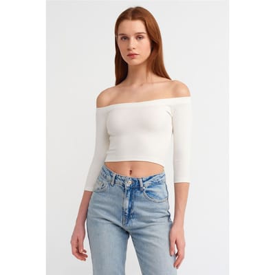 Dames Off-shoulder Cropped Blouse