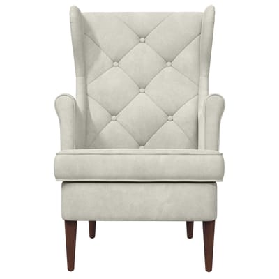 vidaXL - Fauteuil - Crèmekleurig - Fluweel