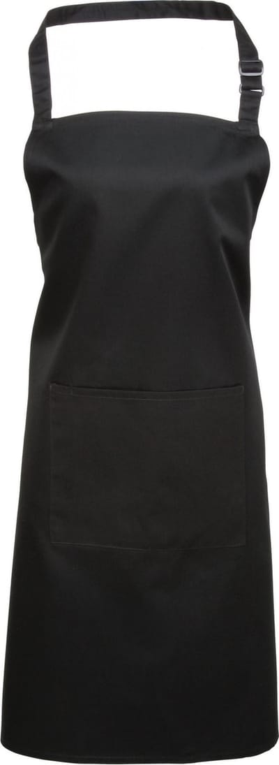 Schort/Tuniek/Werkblouse Unisex One Size Premier Black 65% Polyester, 35% Katoen