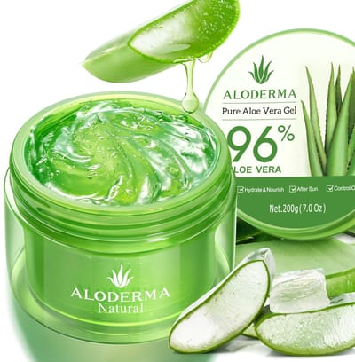Aloderma Pure Aloe Vera Gel 200 ml | 96% Biologische Aloë Vera | Hydraterende Gezichts- en Lichaamsgel | Verzachtende Huidverzorging