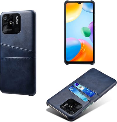 Backcover met Opbergvakjes + PMMA Screenprotector voor Xiaomi Redmi 10C _ Blauw