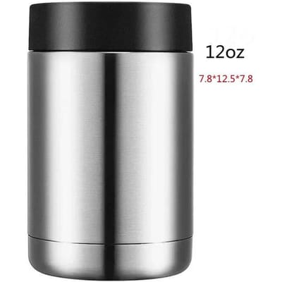 Dubbelwandig roestvrij staal geïsoleerde blikkoeler flessenhouder dubbelwandig vacuüm geïsoleerde bierfleskoeler baraccessoires 12oz gray