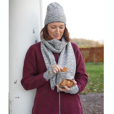 Ivanhoe gebreide muts van wol Freya Grey Marl - One Size - Grijs