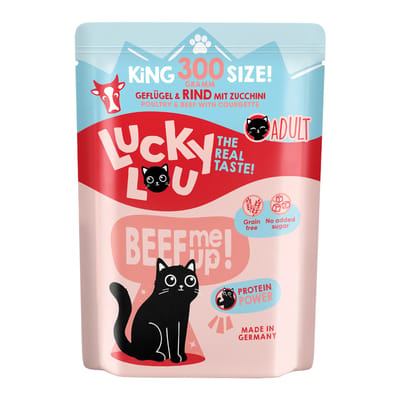 300g Lucky Lou Adult Gevogelte & Rund nat kattenvoer