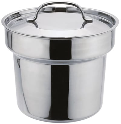 APS Bain Marie pan - RVS - 4,5 liter - Ø 20 cm - met deksel en lepeluitsparing - vaatwasserbestendig
