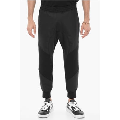 Slouch Fit Virgin Wool Blend Casual Broek in Zwart