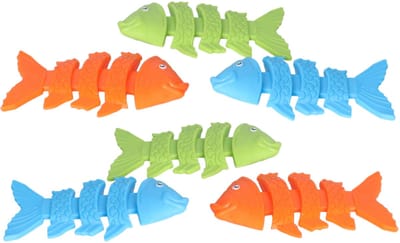 Bestway Duikringen vissen - 6x stuks - gekleurd - kunststof - duik spelletjes - zwembad speelgoed