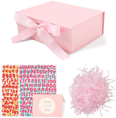 Dailygoods- Geschenkdoos Luxe Magnetisch - Opvouwbare Geschenkdoos - 3 Gratis Stickers - Cadeauverpakking - Bruiloft/Jubileum - 22x17,5x8 cm - Papier