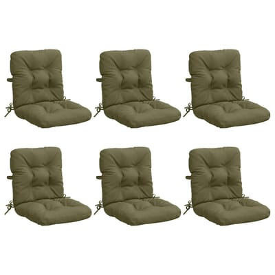 vidaXL - 6-delige - hoogrugkussen - VIANEN - 6 - pcs - 100% - Polyester - Olijfgroen