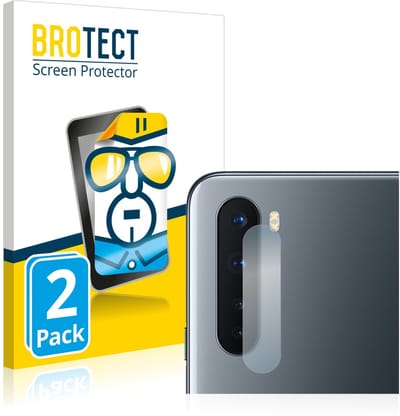 BROTECT - Screenprotector voor OnePlus Nord (ALLEEN Camera Lens) - Folie Beschermfolie transparant 2 Stuks