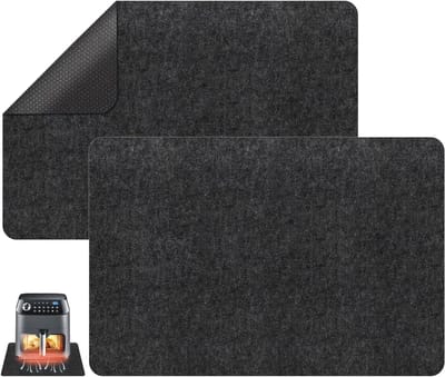 Set van 2 Warmtebestendige Keukenmatten, 44 x 30 cm Isolatiematten voor Airfryer, Magnetron en Koffiemaker, Antislip en Vrij Te Snijden Isolatie Mat voor Veilig Koken en Bakken