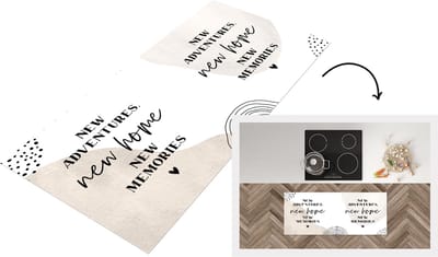 Keukenloper - Loper keuken - Quotes - Nieuw huis - Hartjes - 120x50 cm - Keukenloper vinyl