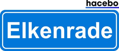 Hacebo - Plaatsnaam Sticker - 29x10 CM - Elkenrade sticker - Verkeersborden sticker - grappige cadeaus - Elkenrade