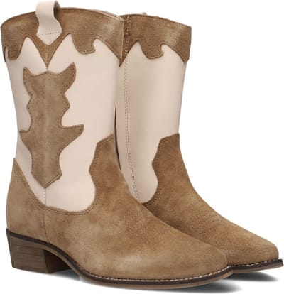 Wysh Nolia Cowboylaarzen - Western Laarzen - Meisjes - Beige - Maat 33
