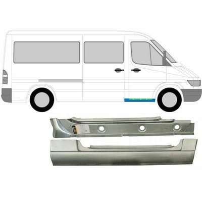 Binnen + buiten reparatiepaneel voor dorpel voor Mercedes Sprinter 1995-2006