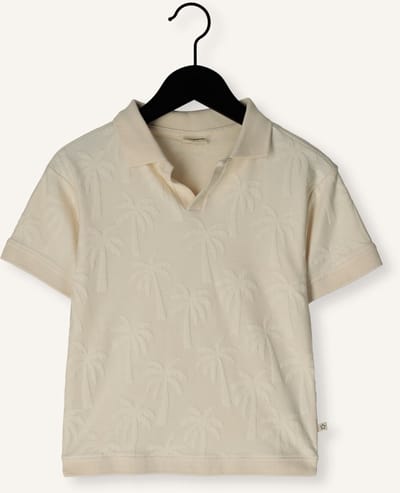 Your Wishes Stamped Palms Casual Polo Polo's & T-shirts Jongens - Polo shirt - Ecru - Maat 86