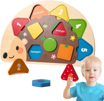 Houten Puzzel - Vorm Sorteerder - Baby Ontwikkeling - Duurzaam Hout Materiaal - 275 x 3 x 19 cm