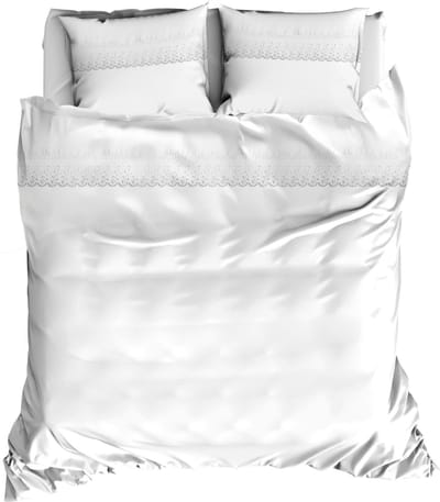Romanette Vienna - Flanel - Dekbedovertrek - Lits-jumeaux - 270x200/220 cm + 2 kussenslopen 60x70 cm - Wit