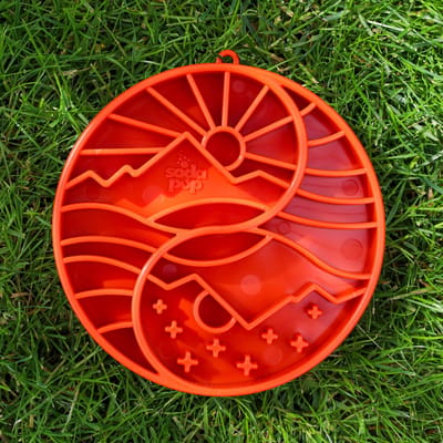 Sodapup Etray Sun and Moon - Slowfeeder Hond - Anti-Schrokbak - Mentale Stimulatie - Oranje