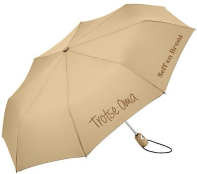 Paraplu trotse Oma met naam of namen van de kleinkinderen-Beige-Sand